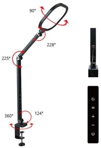 LED Stmievateľná dotyková flexibilná stolná lampa LED/15W/230V 3000-6500K CRI 96