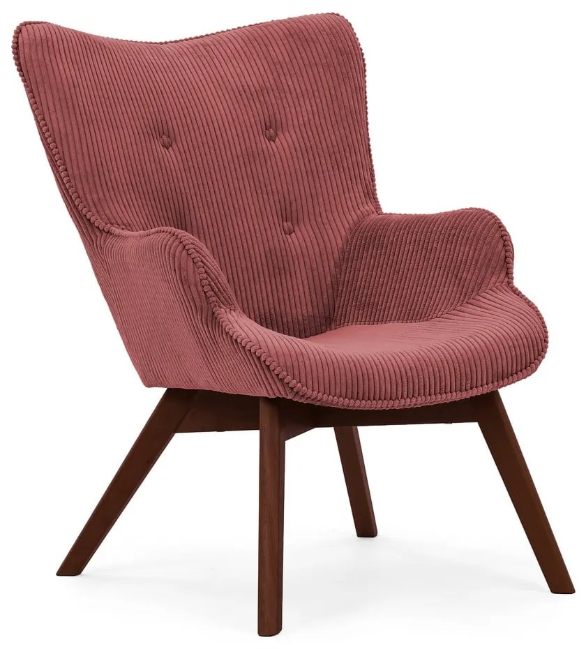 Červené menčestrové kreslo Niko – Ropez