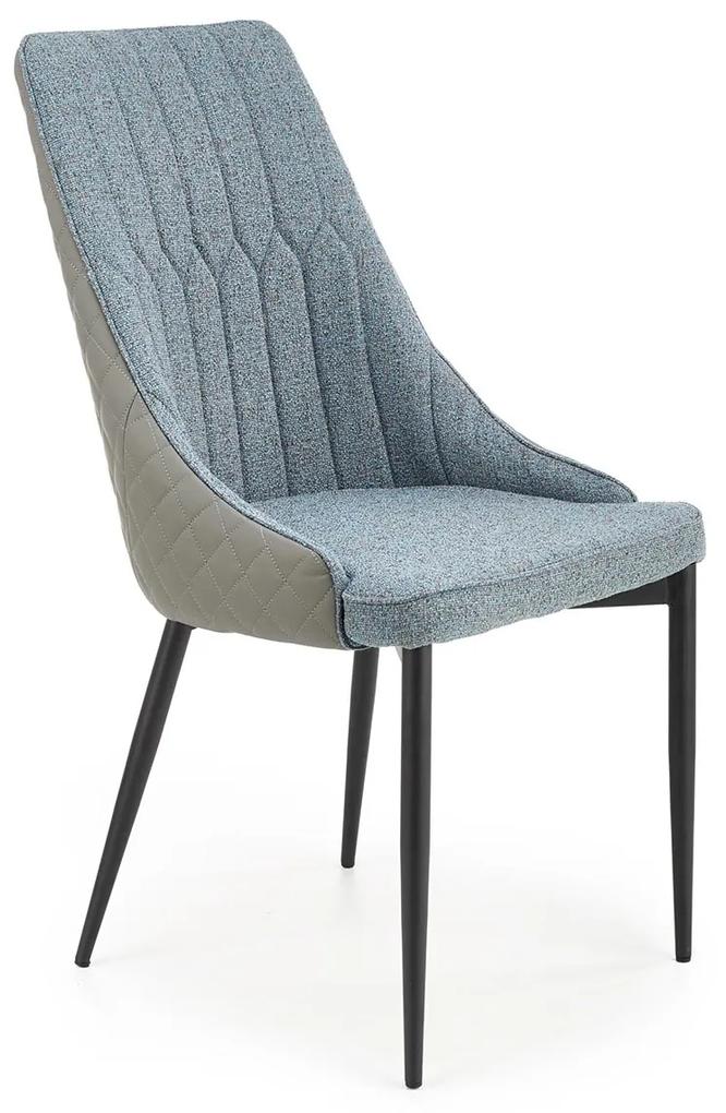 Jedálenská stolička K448 - modrá / svetlosivá / čierna
