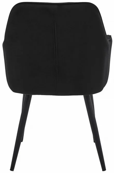 Jedálenská stolička JORK zamatová, čierna (čierne nohy)