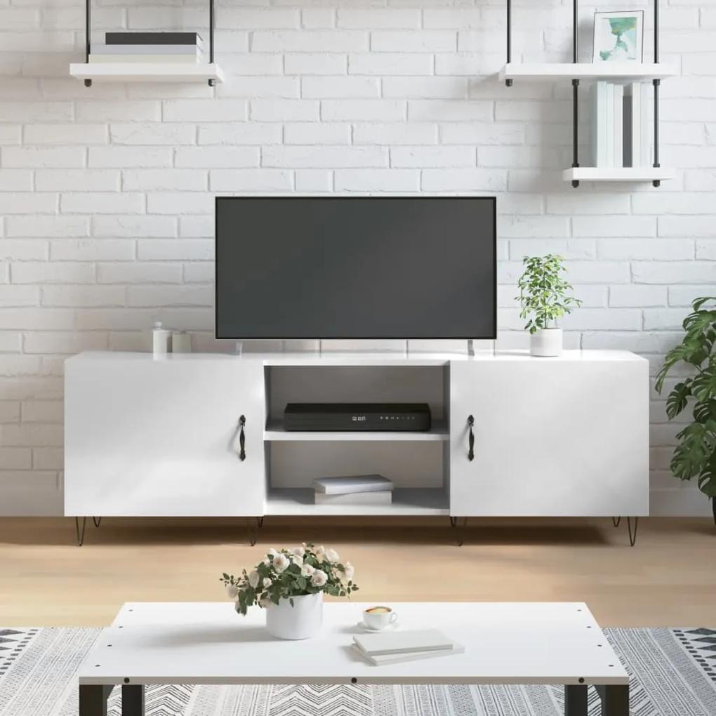 TV skrinka lesklá biela 150x30x50 cm kompozitné drevo 829094