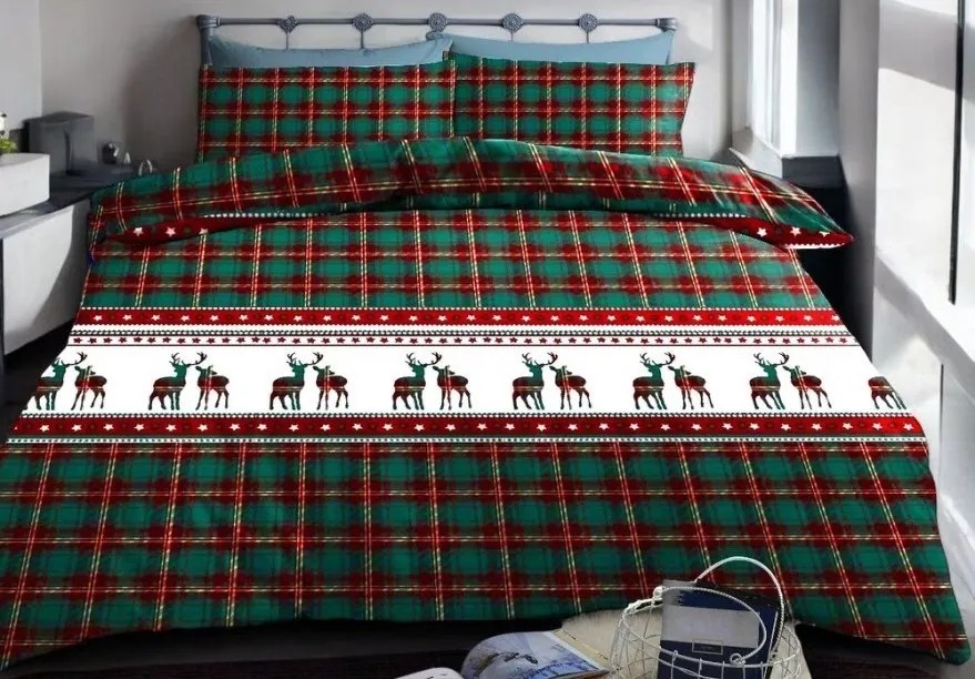 Obliečky Jelene Flanelové 2x70x90 220x200 cm