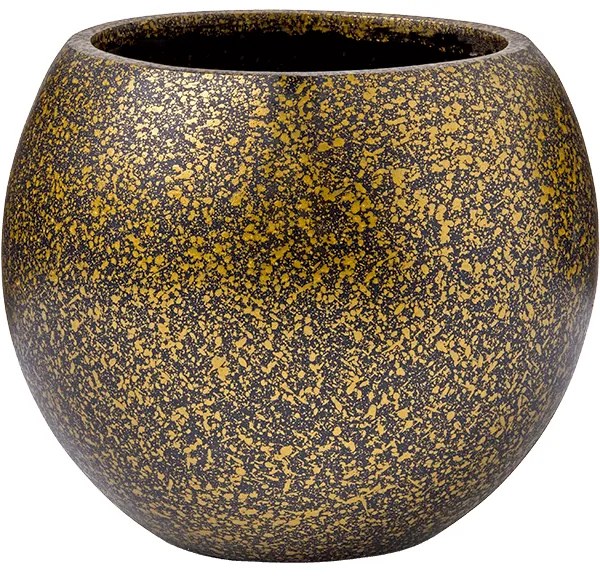 Kvetináč Capi Lux Terrazzo Vase Ball čierny/zlatý 29x25 cm