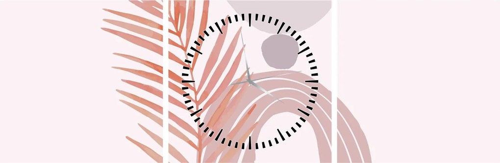 Obraz - Fialový minimalizmus N⁰1 (s hodinami) (90x30 cm)