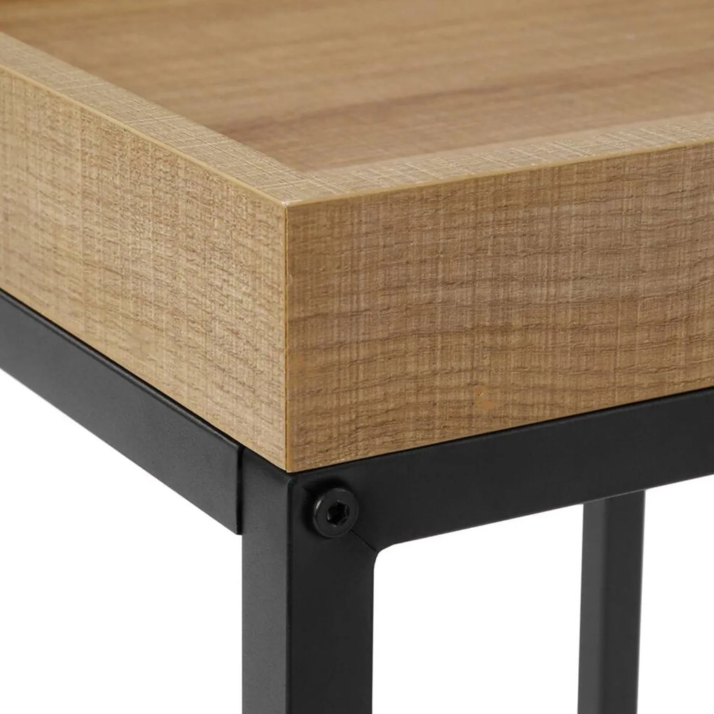 Príručné stolíky, 2 ks stohovacích stolov, medovo hnedé