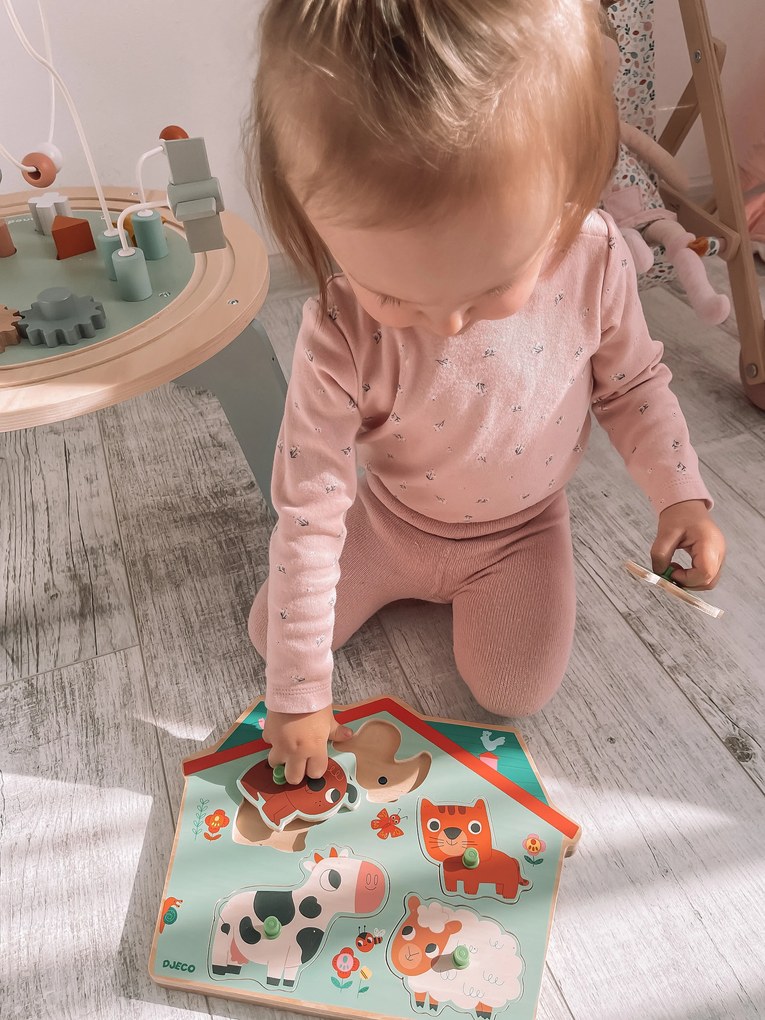 Vkladacie zvukové puzzle na doske - Farma