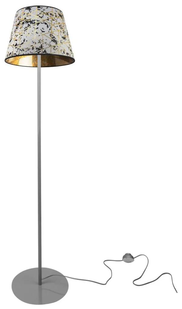 Stojacia lampa Werona, 1x textilné tienidlo so vzorom (výber zo 6 farieb), (výber z 3 farieb konštrukcie), s