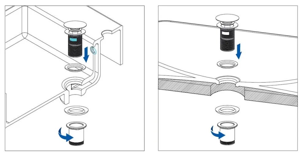 Deante Click-Clack, univerzálna umývadlová odtoková zátka s kovovým puzdrom, brúsený bronz, DEA-NHC_CC0U