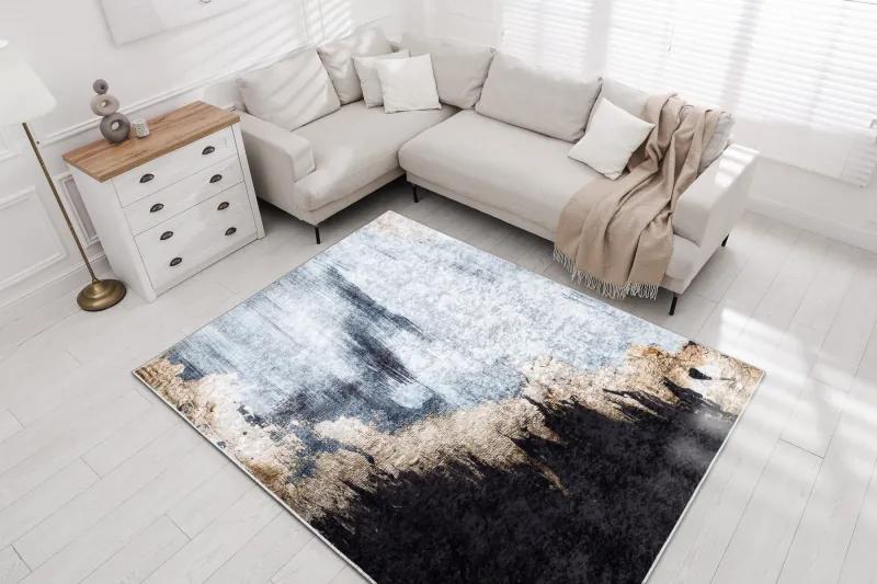 MIRO 51573.802 umývací koberec Abstracțiune protišmykový - modrý / zlato Veľkosť: 120x170 cm