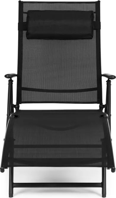 Ležadlo záhradné skladacie s reguláciou operadla, farba oceľová