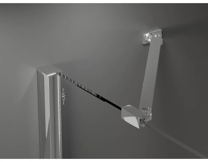 Mexen Velar Duo, sprchový kút s posuvnými dverami 100 x 100 cm, 8mm sklo námraza, chrómová, 871-100-100-32-01