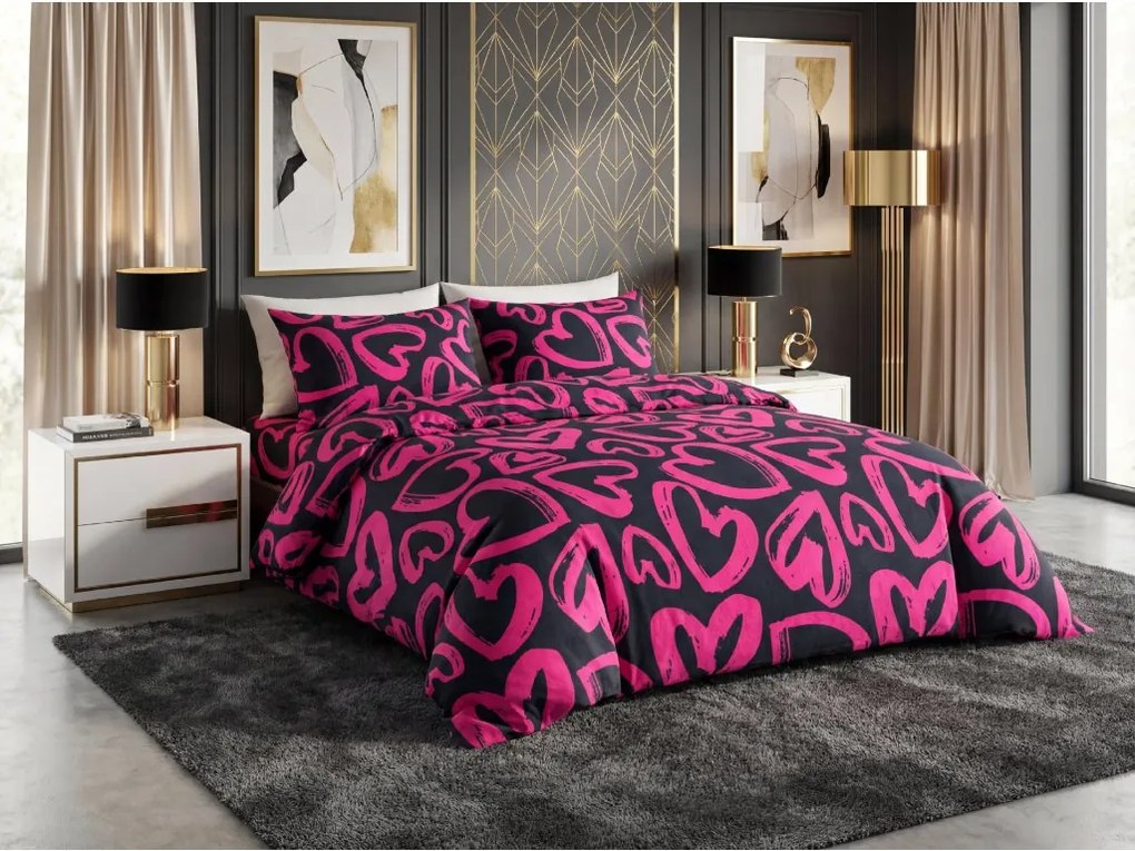 Obliečky z mikrovlákna AMORYS ružové Rozmer obliečky: 2 ks 70 x 80 cm | 160 x 200 cm