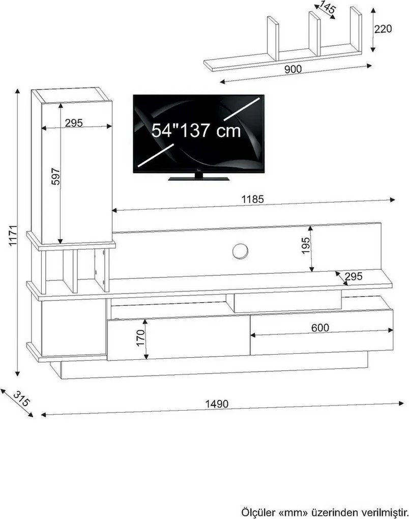 Como White a Cordoba TV nástenná jednotka