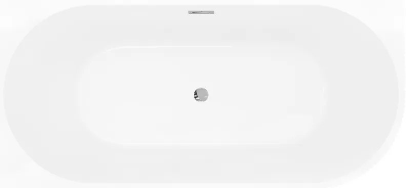 Mexen Silo, rohová voľne stojaca ryhovaná vaňa, ľavá, 150 x 75 cm, biela-čierna, chrómový prepad, 52891507575L-01