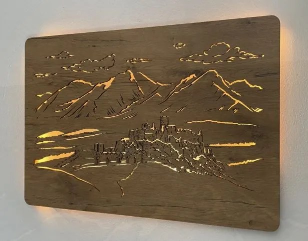 Podsvietený obraz Spišský hrad