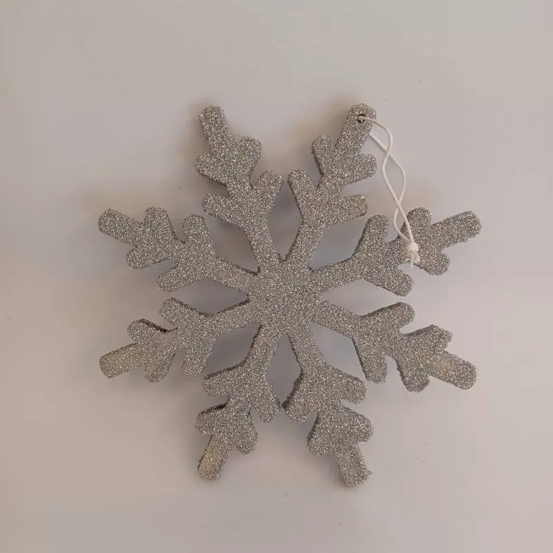 DECOLED Snehová vločka IV, priemer 15 cm, strieborná