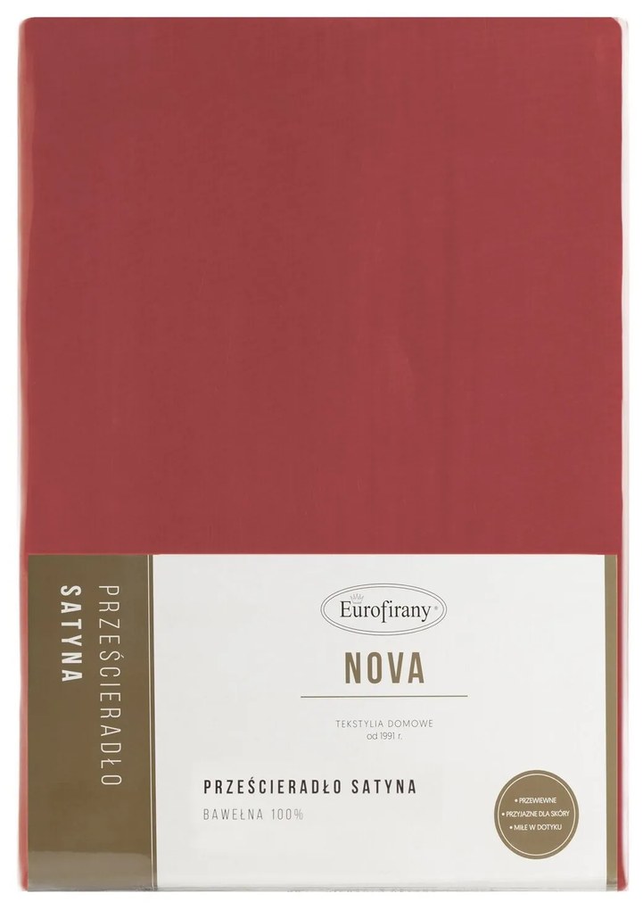 MAKOSATÉNOVÉ PRESTIERADLO NOVA3 200X220 CM, VÝŠKA 30 CM ČERVENÉ