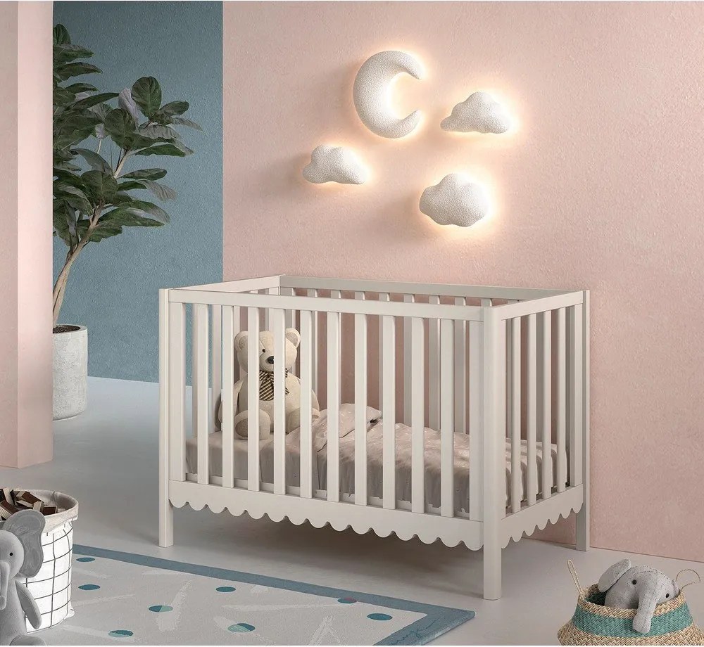 Béžová postieľka z borovicového dreva s nastaviteľnou výškou 60x120 cm Swingo – Vipack