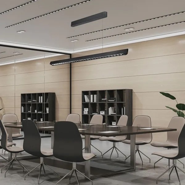 LED Luster na lanku LED/36W/230V 3000/4000/6400K čierna