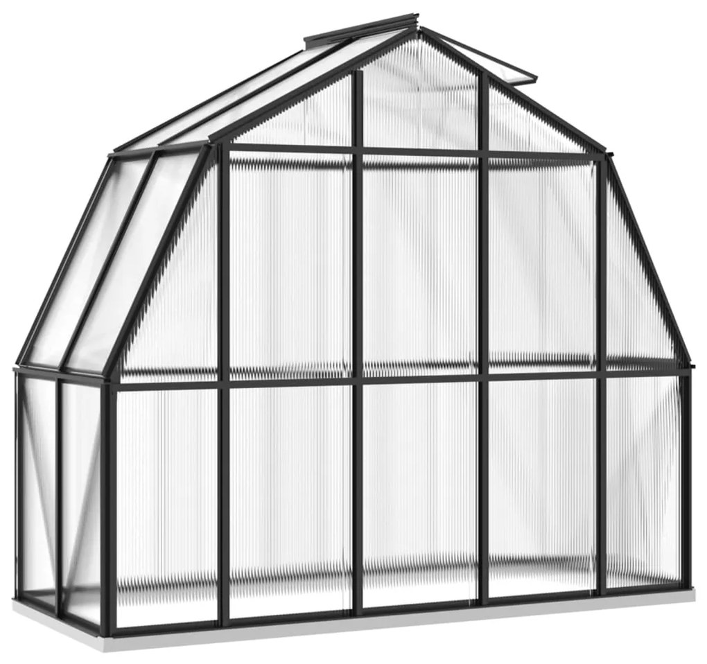 Skleník s podkladovým rámom, antracitový 3,3 m², hliník