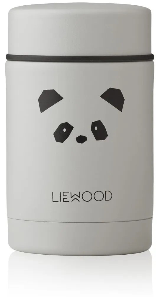 LIEWOOD Detská termoska Panda Light Grey Food Jar