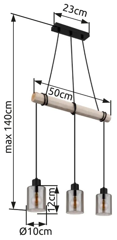 GLOBO HADERA 15465-3H Závesné svietidlo