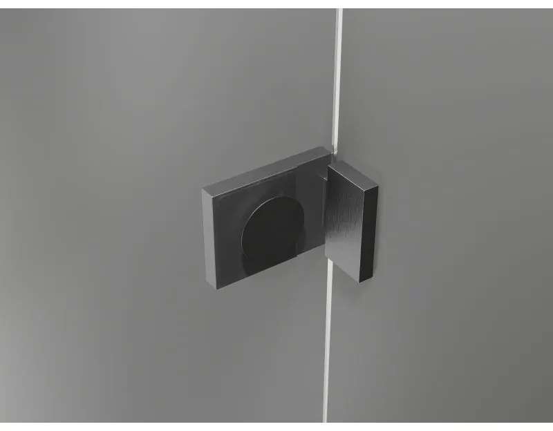 Mexen, Mexen Lunar L výklopné pravé sprchové dvere 135 cm, priehľadné, pištoľovo šedé kartáčované - 834L-135-000-66-00-P