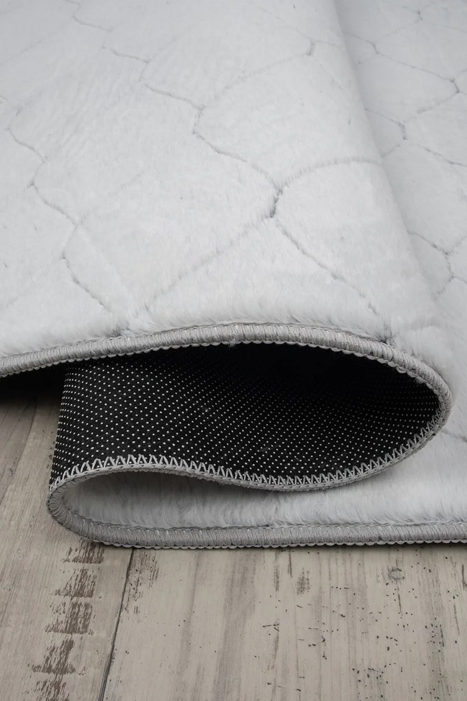 Koberec Rabbit 3D Carving GREY/WHITE 1 rozmery koberec: 60x100 cm