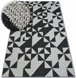 TRIANGLES BLACK koberec bez vlasu 120 x 170 cm