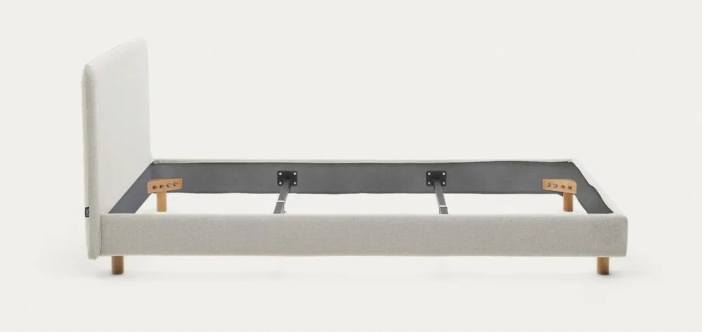 Sivá čalúnená dvojlôžková posteľ bez roštu 160x200 cm Valma – Kave Home