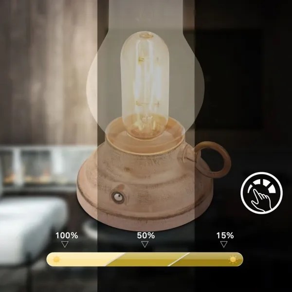 Brilo - LED stmievateľná vonkajšia nabíjateľná stolná lampa KANEA LED/1,5W/5V IP44 1200 mAh béžová