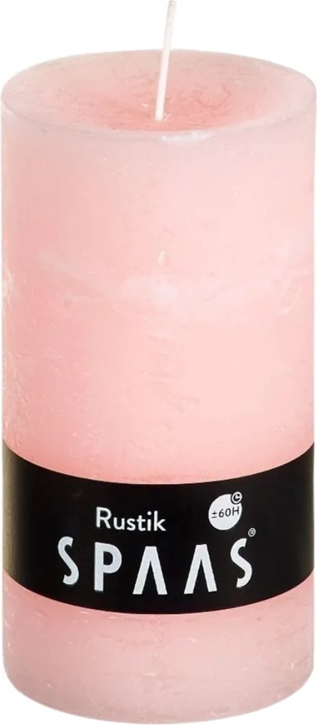 Stĺpová sviečka SPAAS RUSTIK 13 cm ružová