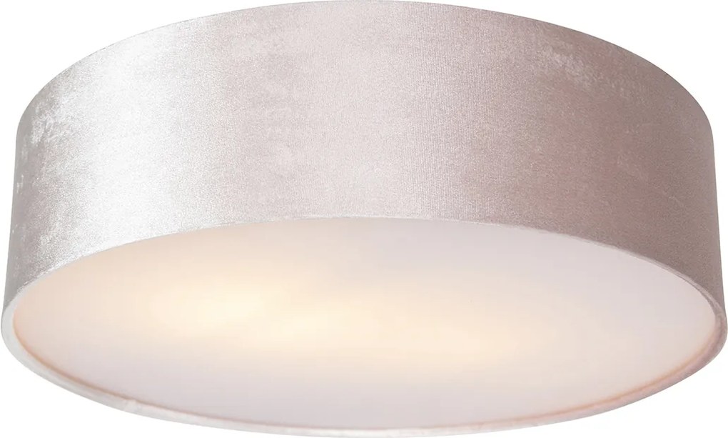 Moderné stropné svietidlo ružové 40 cm so zlatým vnútrom - Drum