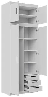 Šatníková skriňa Milica  (biela). Vlastná spoľahlivá doprava až k Vám domov. 1122598