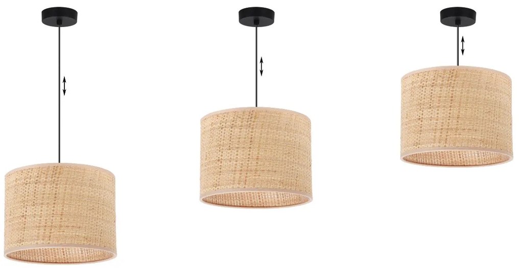 Závesné svietidlo Rattan, 1x ratanové tienidlo, (fi 20cm), b