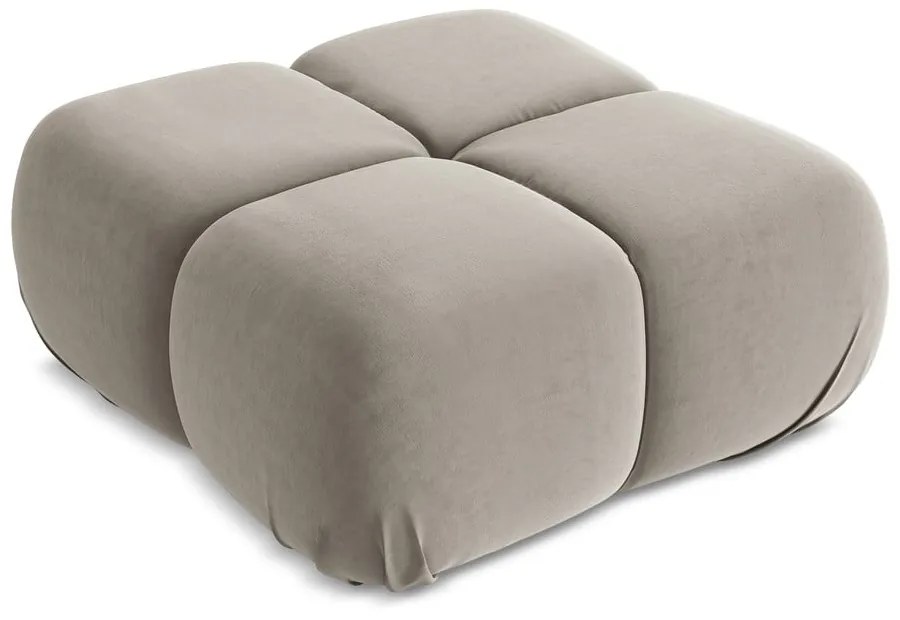 Béžová zamatová modulárna podnožka Lokua – Makamii