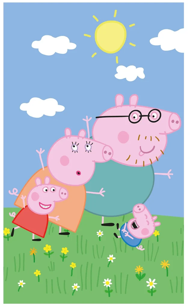 DETSKÝ BAVLNENÝ UTERÁK PIG PEPPA 30X50 CM VZOROVANÝ