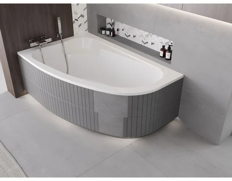 Mexen X-ST, polystyrénový plášť na rohovú vaňu 240 cm, LED drážka, biela, 55022-01