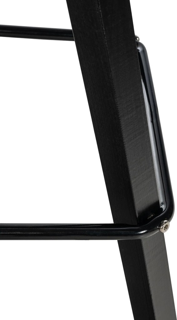 Barová stolička Corbin Square - koženka, čierny rám - modrá