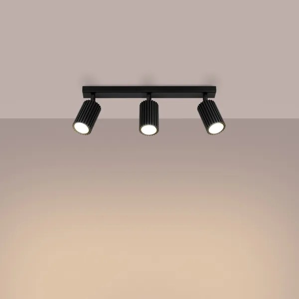 Sollux SL.1581 - Bodové svietidlo KARBON 3xGU10/10W/230V čierna