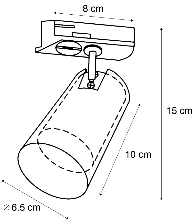 Moderný reflektor Gunmetal s čírym sklom pre koľajnicový systém 1-fázový - Iconic Lloyd
