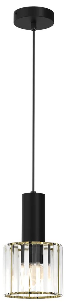 Závesné svietidlo Cristal, 1x transparentné krištáľové tienidlo, b/g