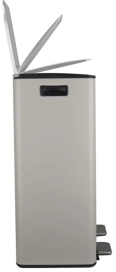 Taupe oceľový odpadkový kôš 2x30 l na triedený odpad/nášľapný Aliya – Spirella