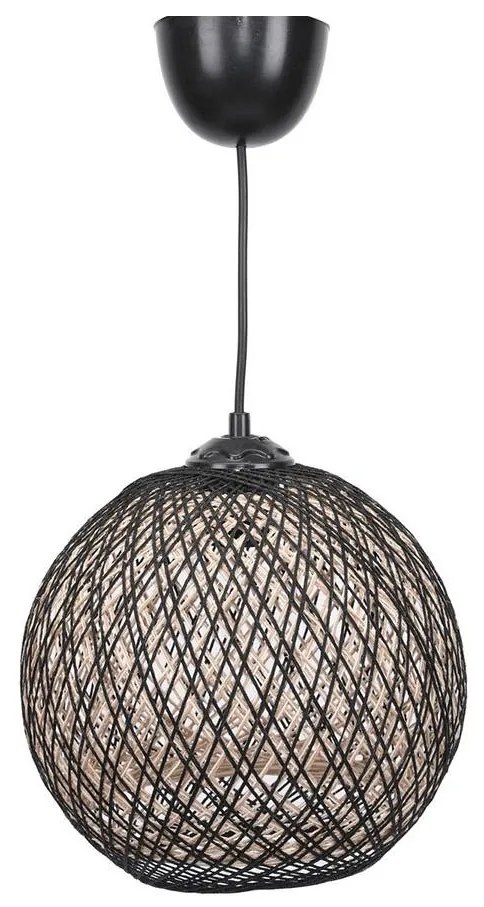 Luster na lanku JUTE 1xE27/60W/230V čierna