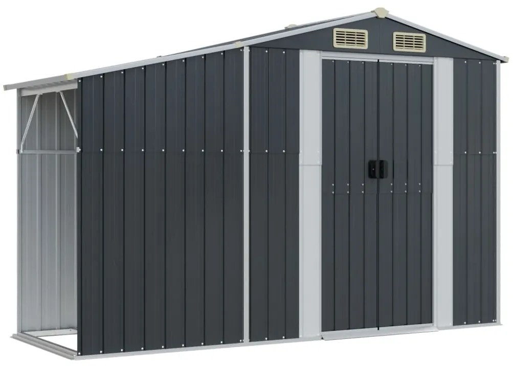 Záhradná kôlňa antracitová 277x365,5x179 cm pozinkovaná oceľ