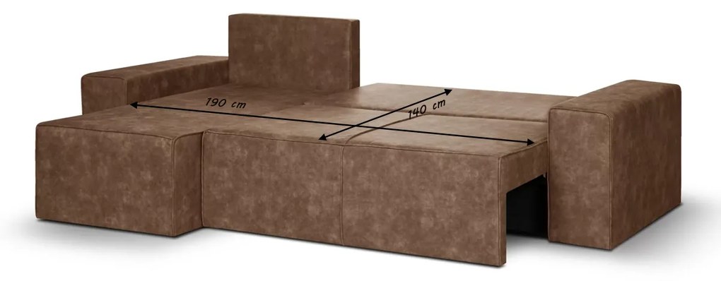 Rohová sedacia súprava s funkciou spania TED Čierna