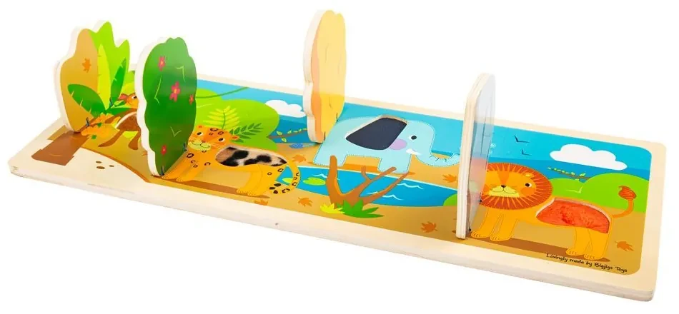 Bigjigs Toys Senzorické puzzle džungľa