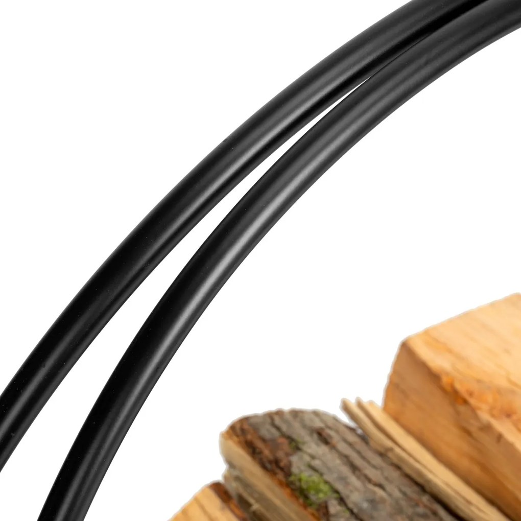 Kovový stojan na palivové drevo HOBRO čierny