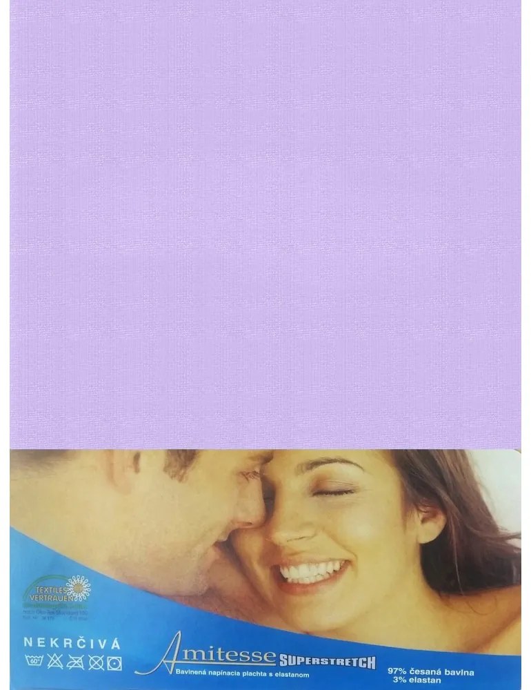 Plachta posteľná fialová superstretch, Plachta 90 (100)x200