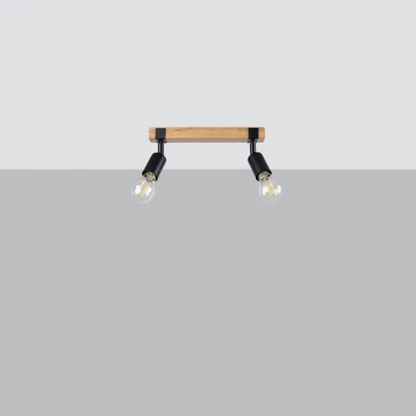 Sollux SL.1296 - Bodové svietidlo ZUCA 2xE27/15W/230V čierna